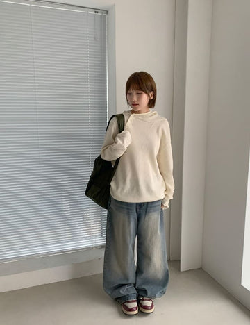 Vivons Washing Denim Wide Pants